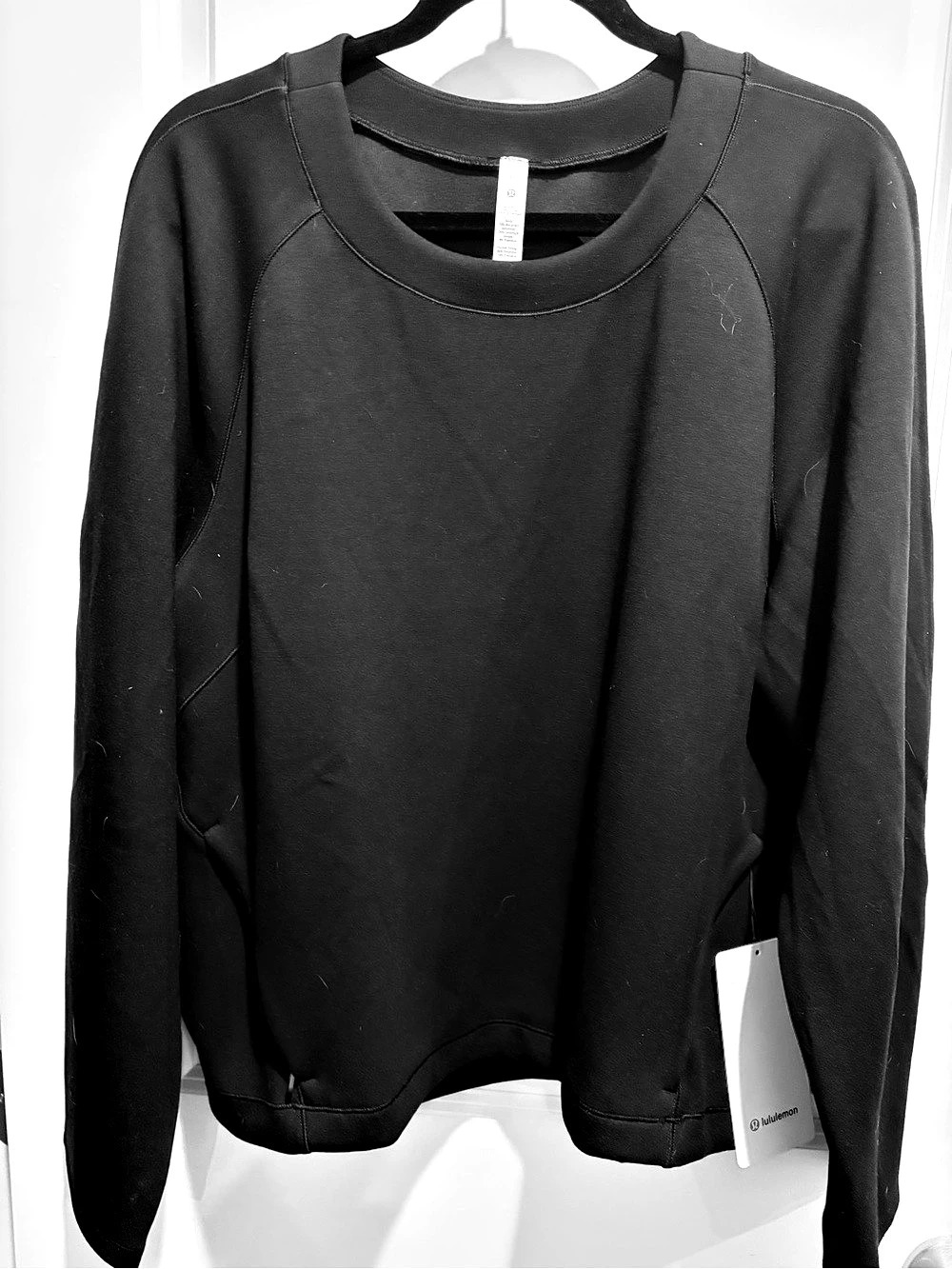 Lululemon AirWrap Crew *Modal Cropped Pullover in Black Size 18 NWT